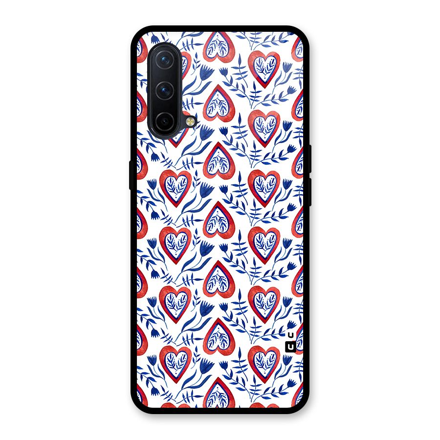 Wrapping Hearts Pattern Glass Back Case for OnePlus Nord CE 5G