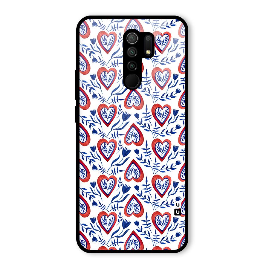 Wrapping Hearts Pattern Glass Back Case for Poco M2