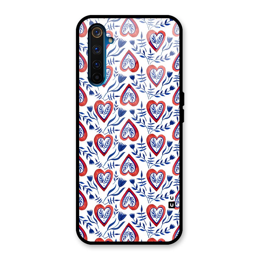 Wrapping Hearts Pattern Glass Back Case for Realme 6 Pro