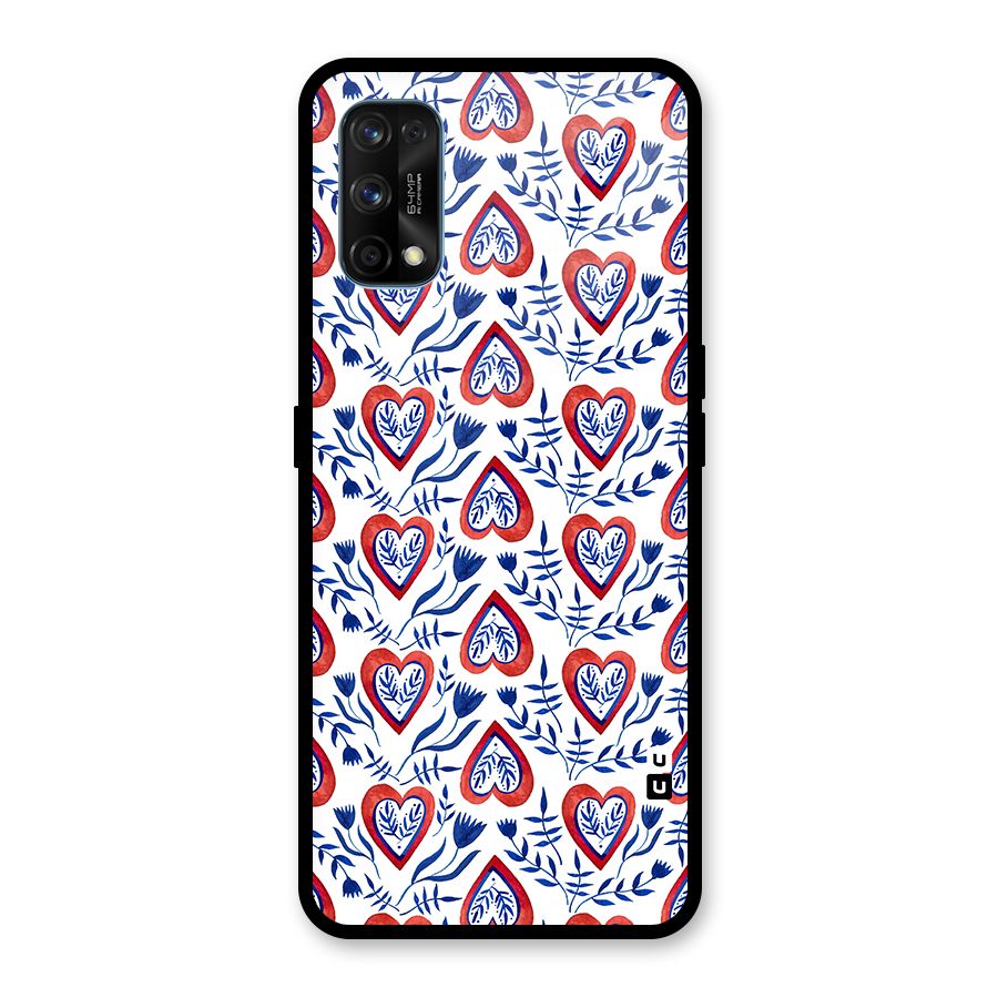 Wrapping Hearts Pattern Glass Back Case for Realme 7 Pro