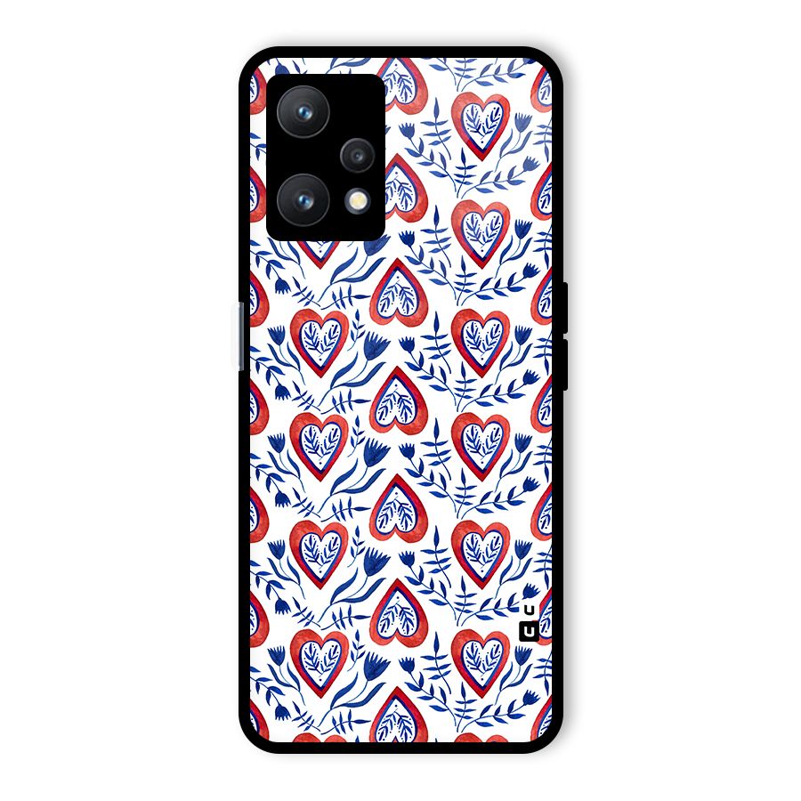 Wrapping Hearts Pattern Glass Back Case for Realme 9 Pro 5G