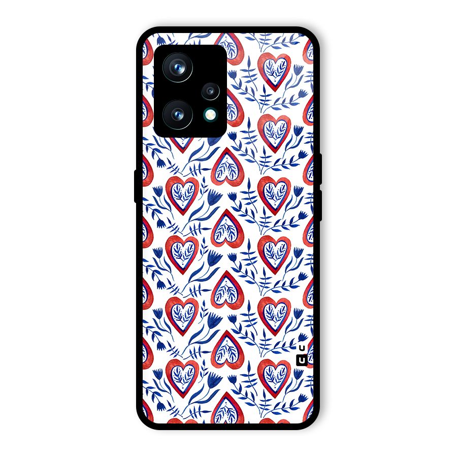 Wrapping Hearts Pattern Glass Back Case for Realme 9 Pro Plus 5G
