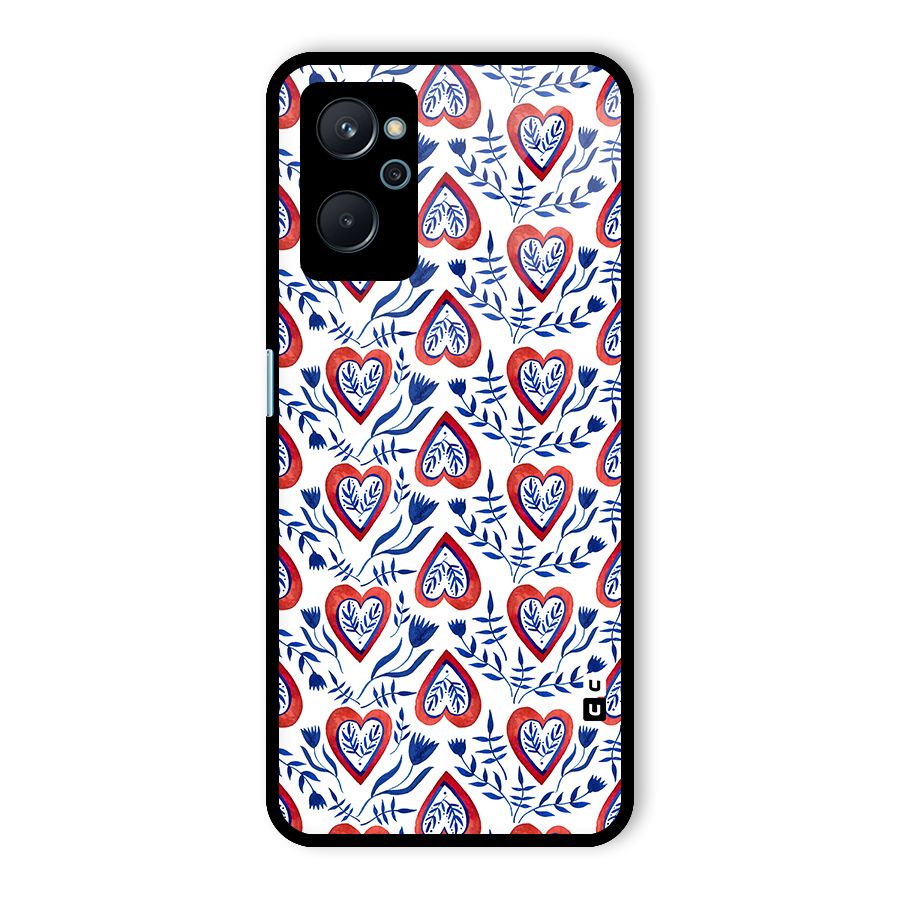 Wrapping Hearts Pattern Glass Back Case for Realme 9i