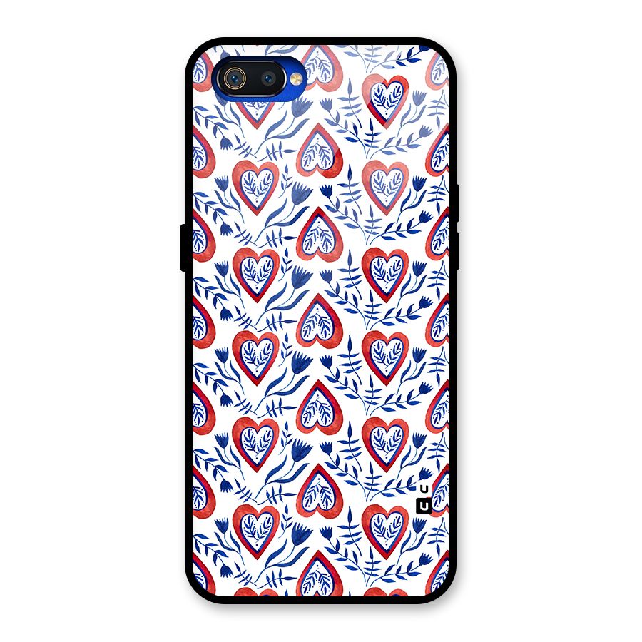 Wrapping Hearts Pattern Glass Back Case for Realme C2