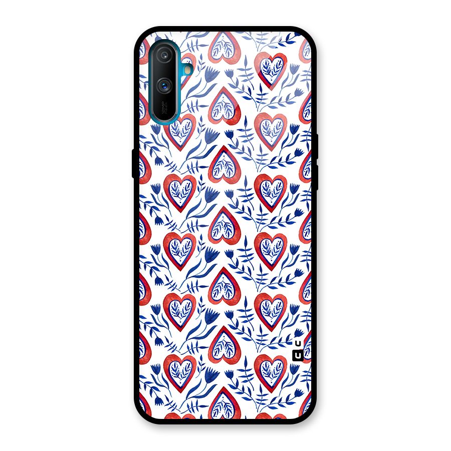 Wrapping Hearts Pattern Glass Back Case for Realme C3