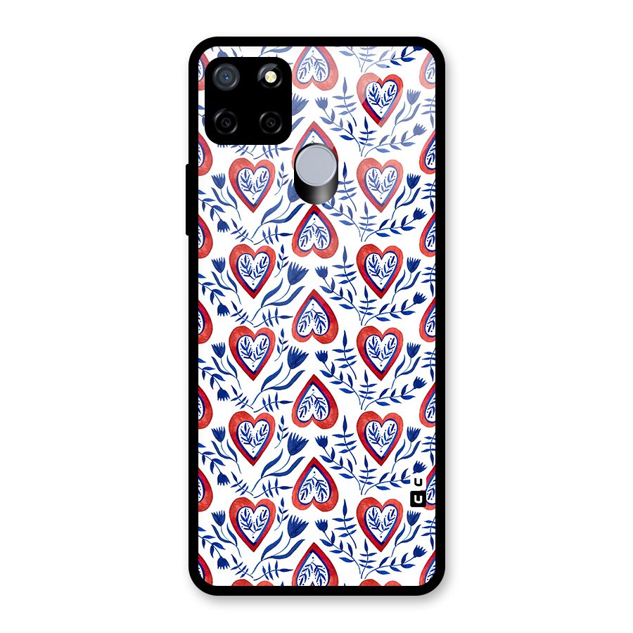 Wrapping Hearts Pattern Glass Back Case for Realme Narzo 30A