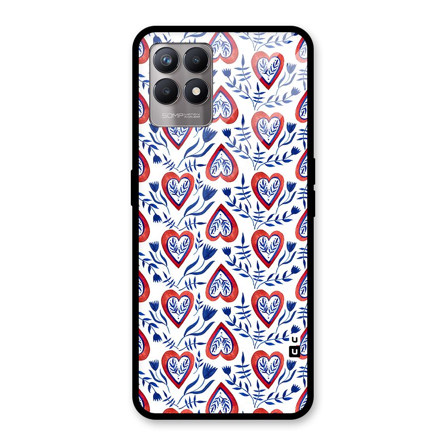 Wrapping Hearts Pattern Glass Back Case for Realme Narzo 50