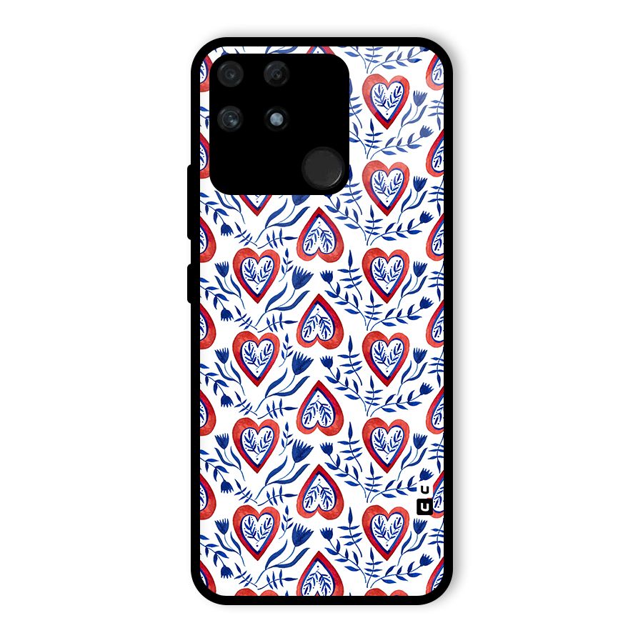 Wrapping Hearts Pattern Glass Back Case for Realme Narzo 50A