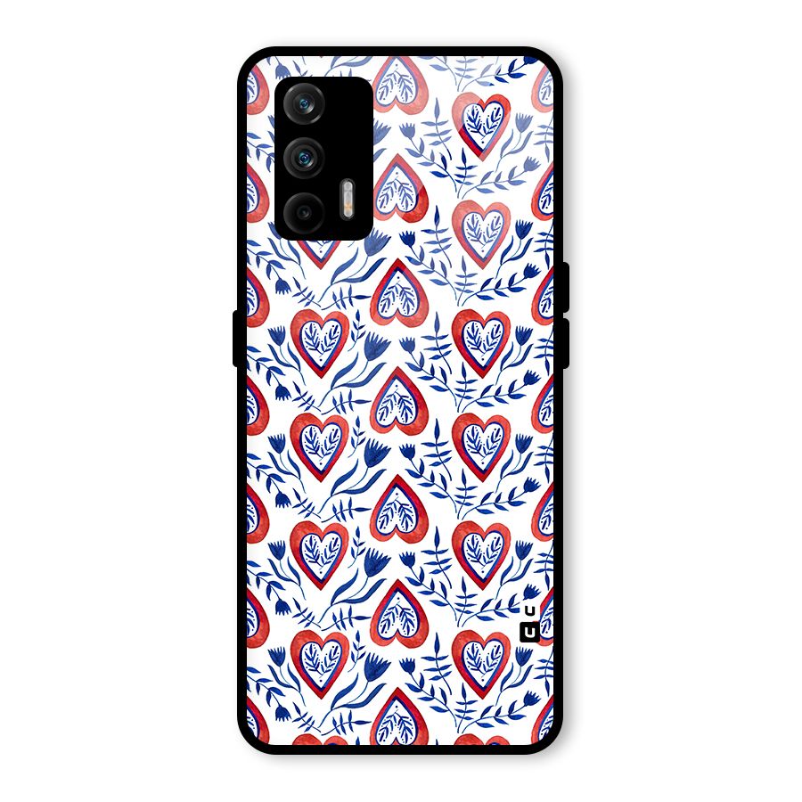 Wrapping Hearts Pattern Glass Back Case for Realme X7 Max