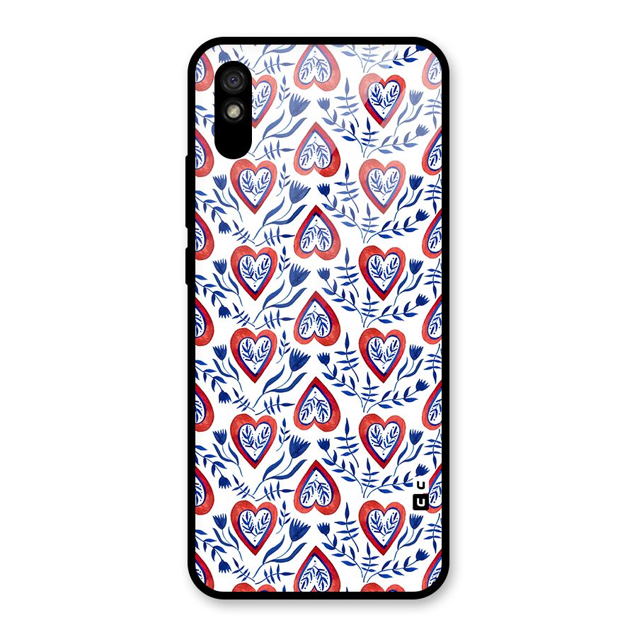 Wrapping Hearts Pattern Glass Back Case for Redmi 9A