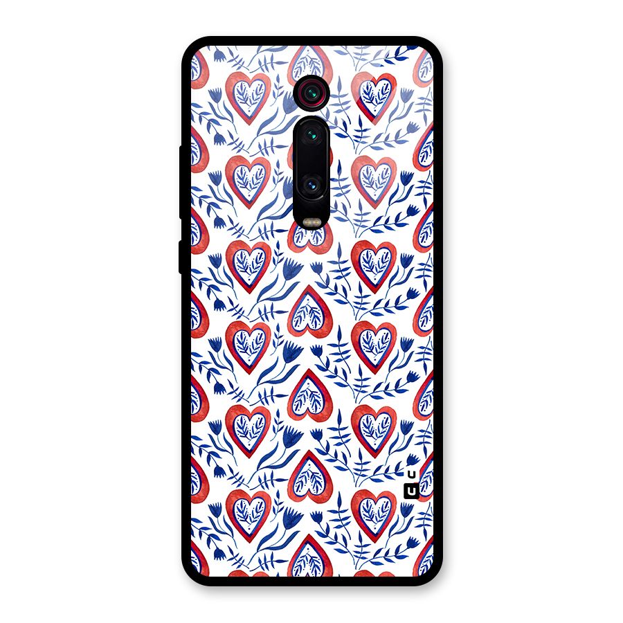 Wrapping Hearts Pattern Glass Back Case for Redmi K20
