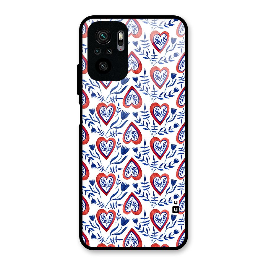 Wrapping Hearts Pattern Glass Back Case for Redmi Note 10S