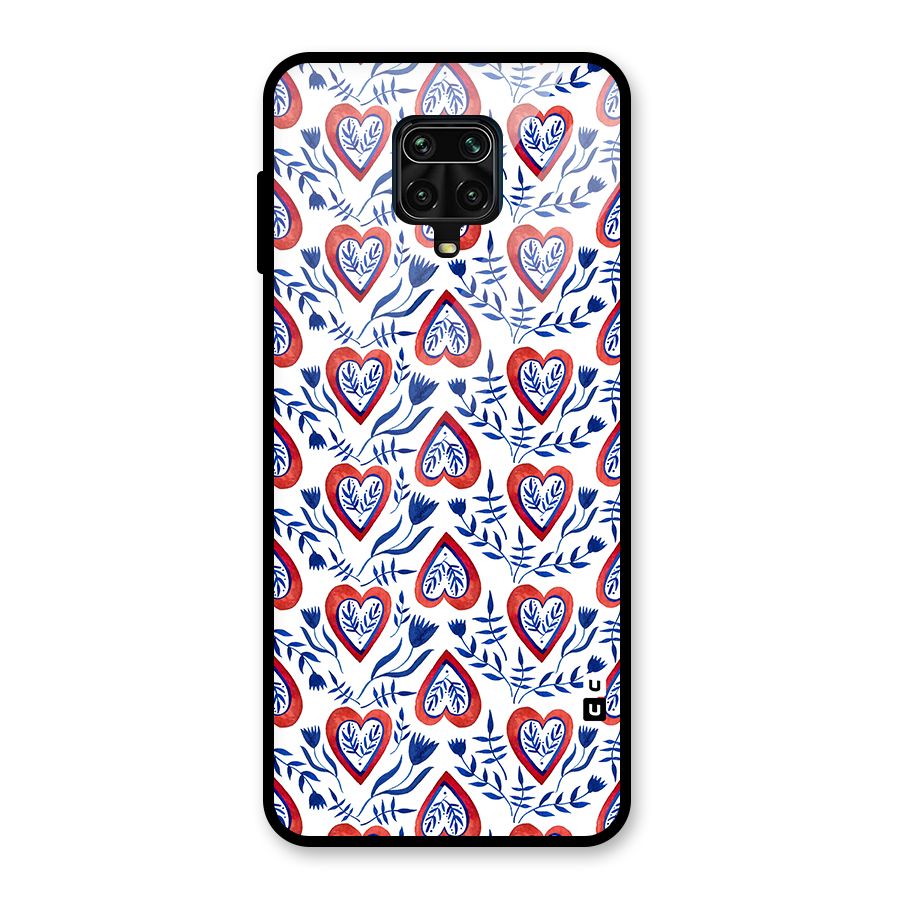 Wrapping Hearts Pattern Glass Back Case for Redmi Note 10 Lite