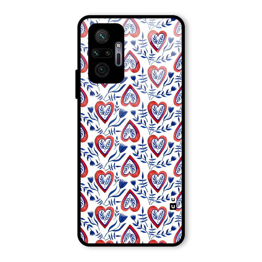 Wrapping Hearts Pattern Glass Back Case for Redmi Note 10 Pro Max