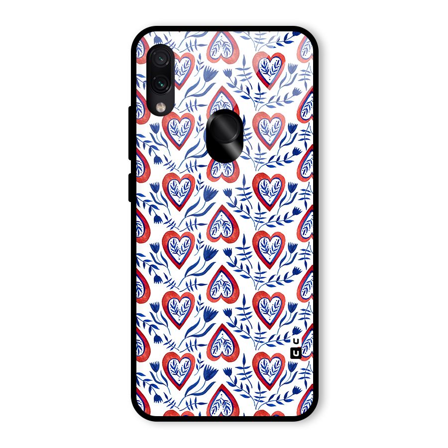 Wrapping Hearts Pattern Glass Back Case for Redmi Note 7S