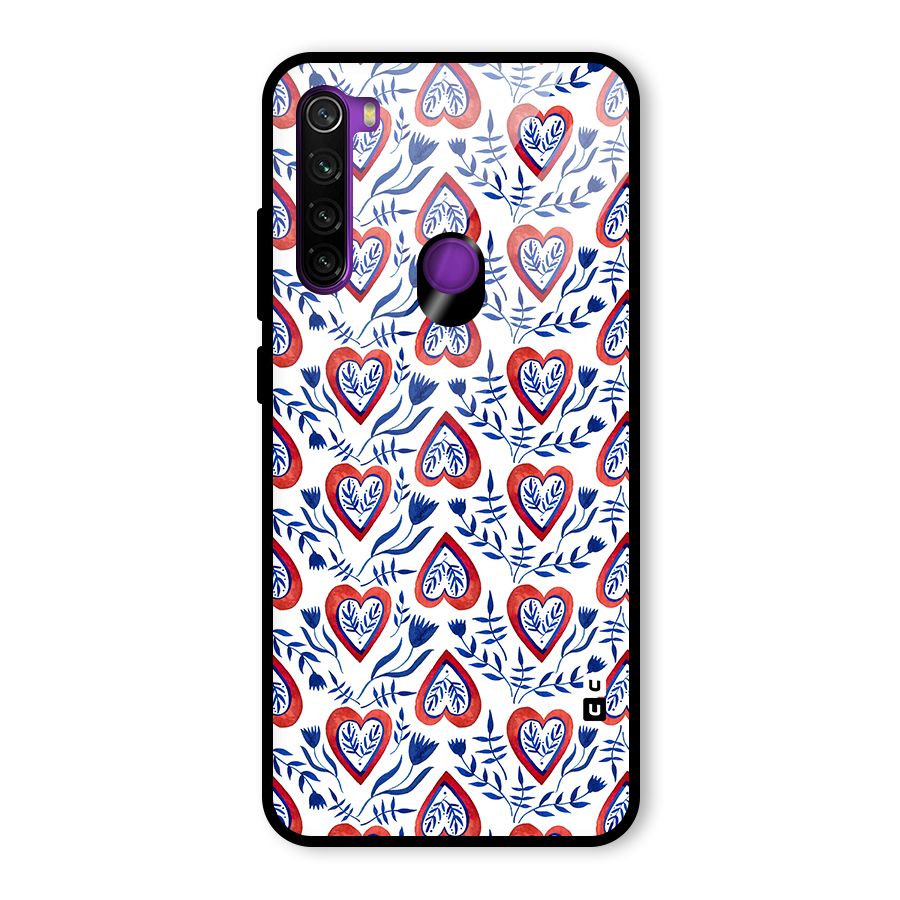 Wrapping Hearts Pattern Glass Back Case for Redmi Note 8
