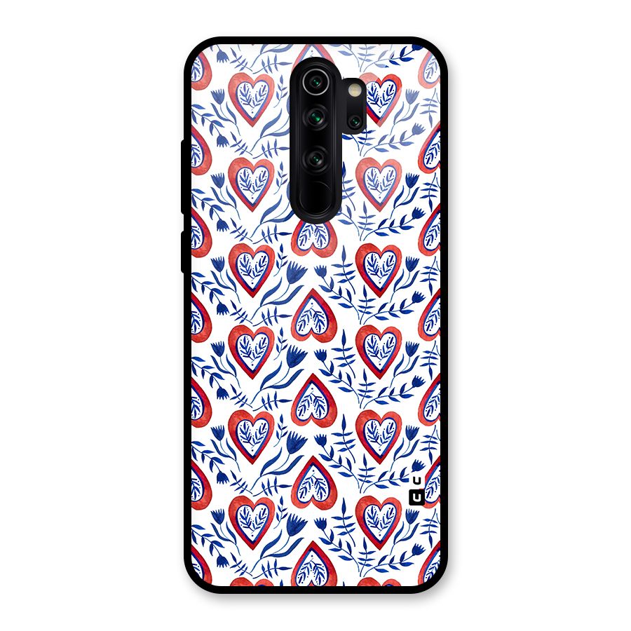 Wrapping Hearts Pattern Glass Back Case for Redmi Note 8 Pro