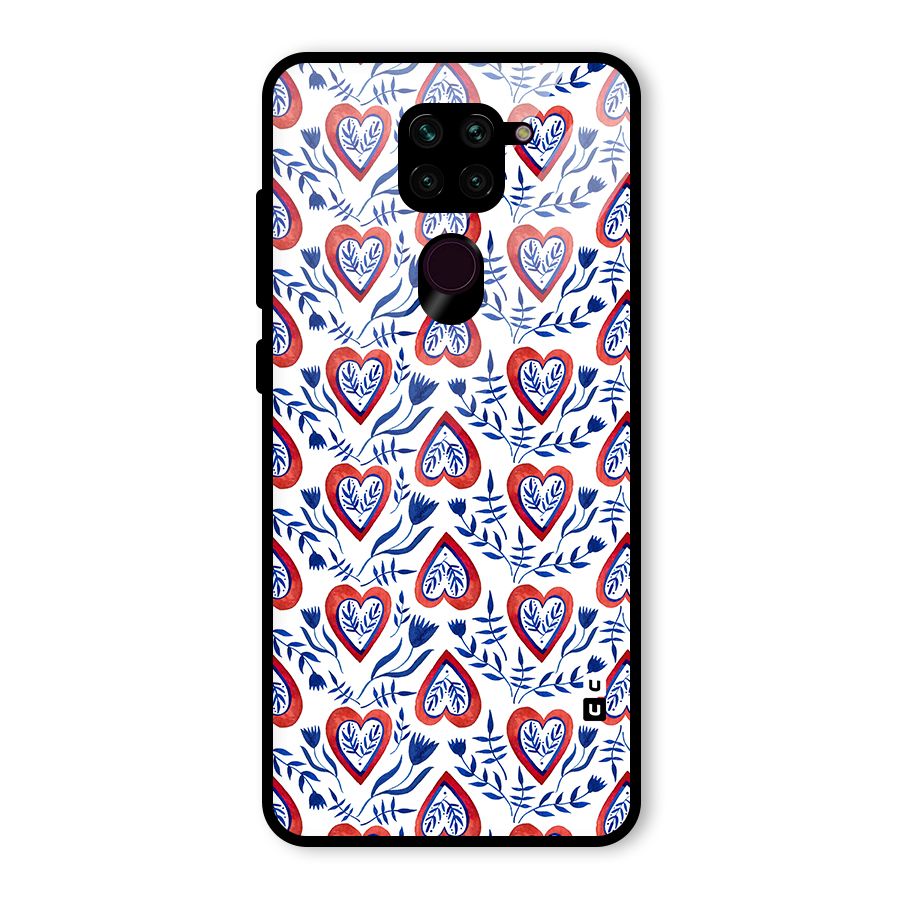 Wrapping Hearts Pattern Glass Back Case for Redmi Note 9