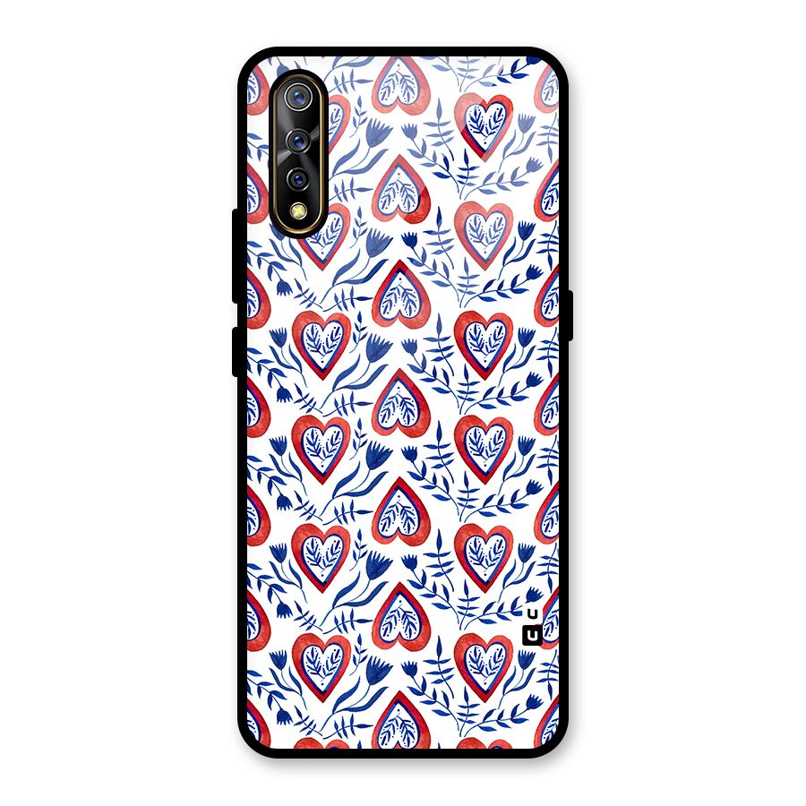 Wrapping Hearts Pattern Glass Back Case for Vivo S1