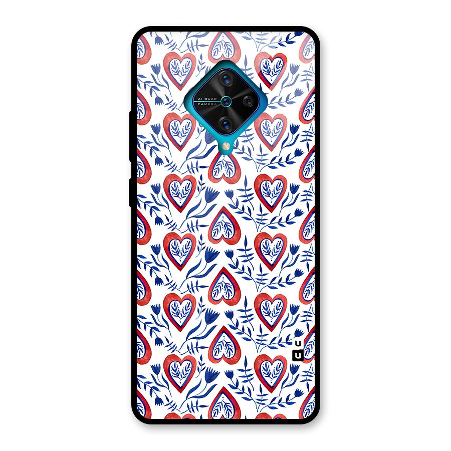 Wrapping Hearts Pattern Glass Back Case for Vivo S1 Pro
