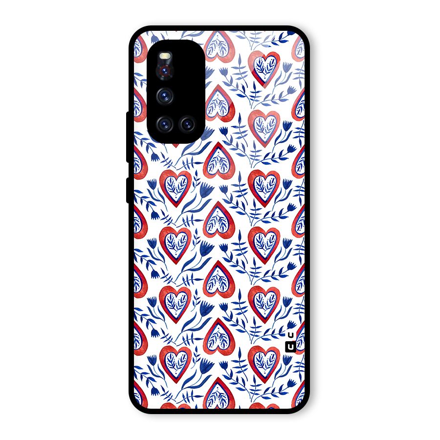 Wrapping Hearts Pattern Glass Back Case for Vivo V19