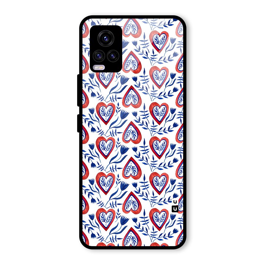 Wrapping Hearts Pattern Glass Back Case for Vivo V20