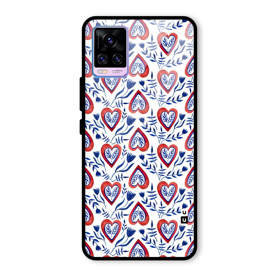Wrapping Hearts Pattern Glass Back Case for Vivo V20 Pro