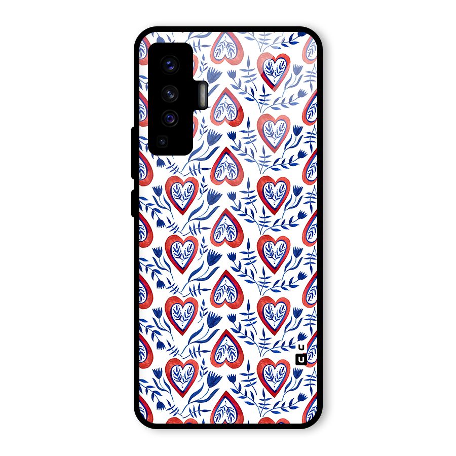 Wrapping Hearts Pattern Glass Back Case for Vivo X50