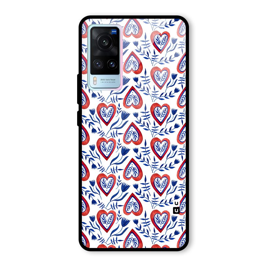 Wrapping Hearts Pattern Glass Back Case for Vivo X60