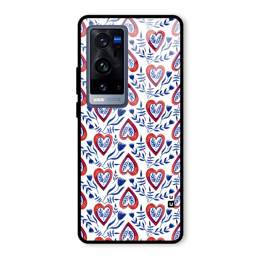 Wrapping Hearts Pattern Glass Back Case for Vivo X60 Pro Plus