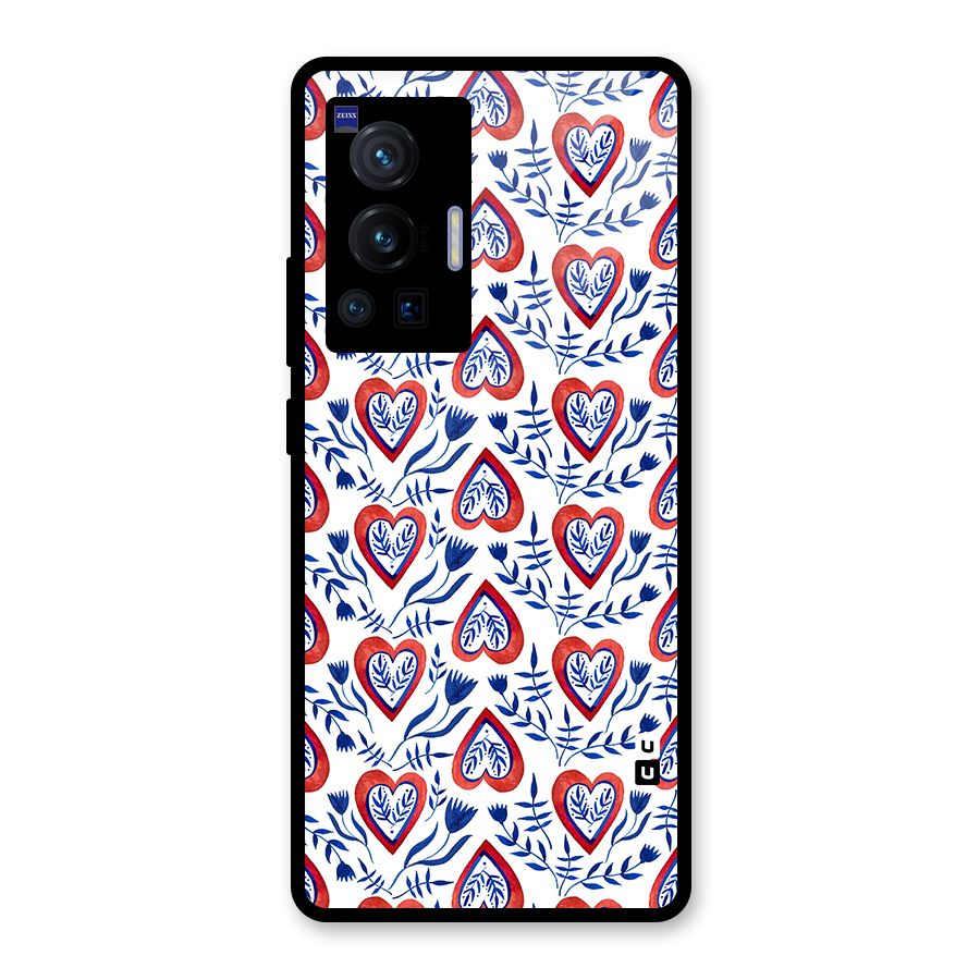 Wrapping Hearts Pattern Glass Back Case for Vivo X70 Pro