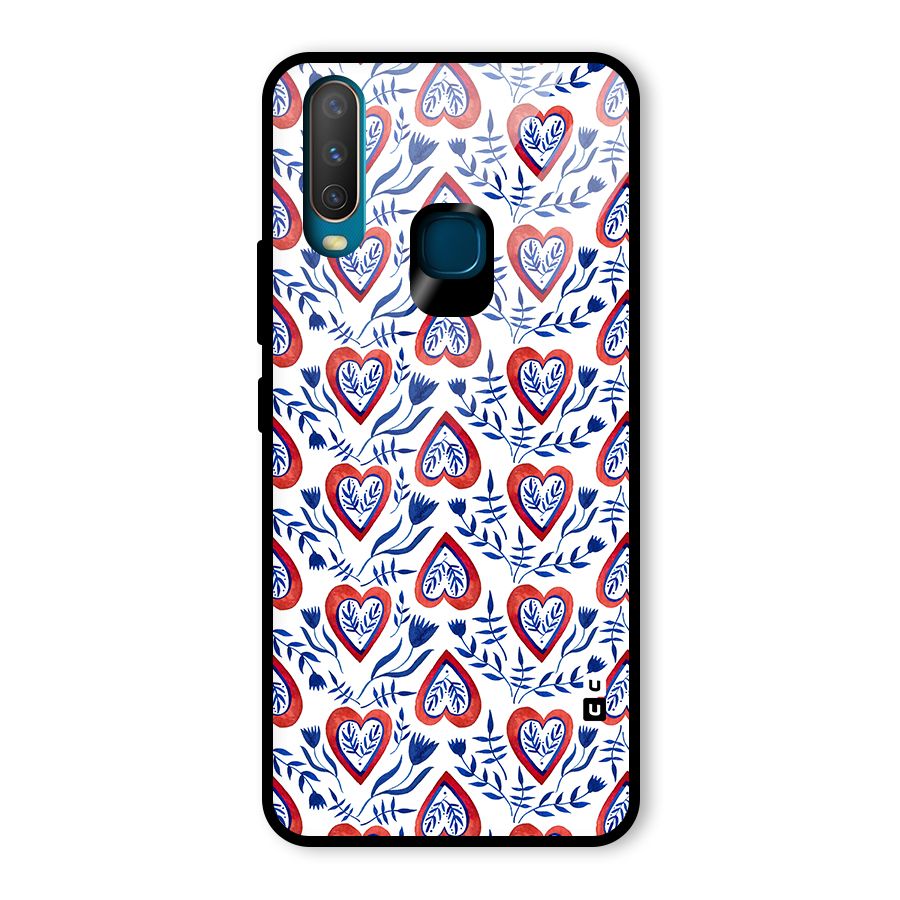 Wrapping Hearts Pattern Glass Back Case for Vivo Y12