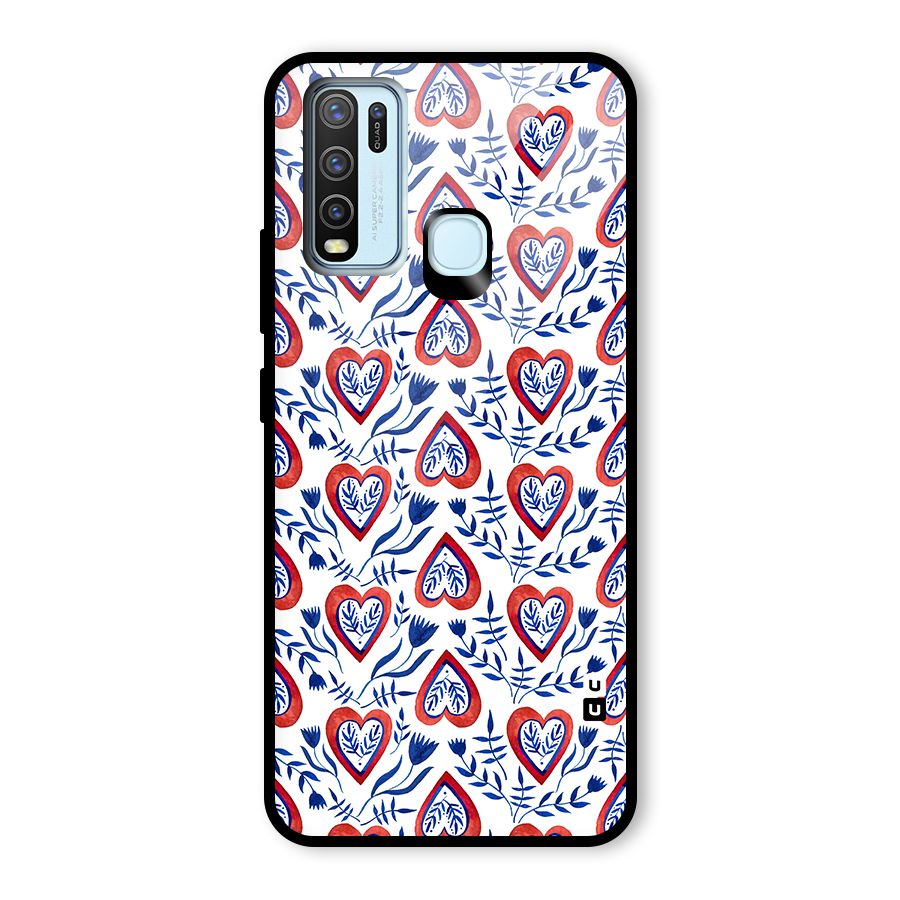 Wrapping Hearts Pattern Glass Back Case for Vivo Y50
