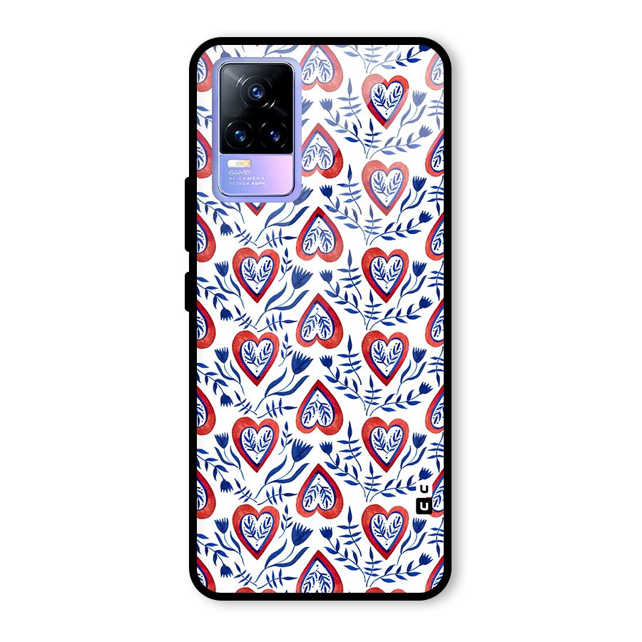 Wrapping Hearts Pattern Glass Back Case for Vivo Y73
