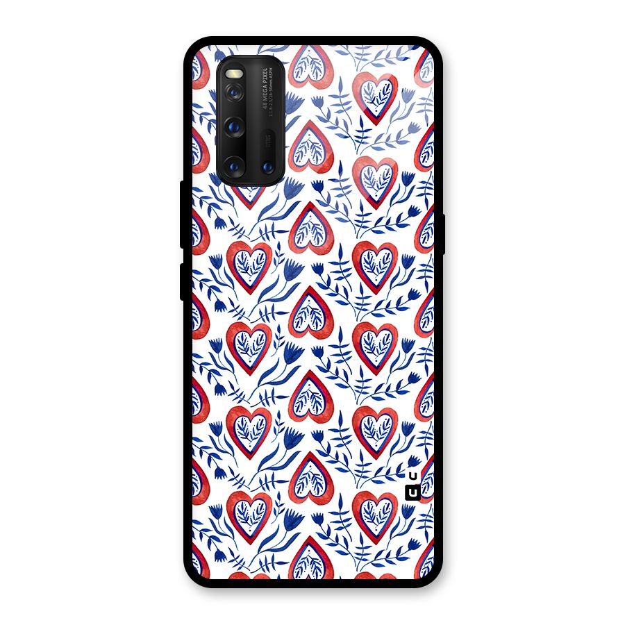 Wrapping Hearts Pattern Glass Back Case for Vivo iQOO 3