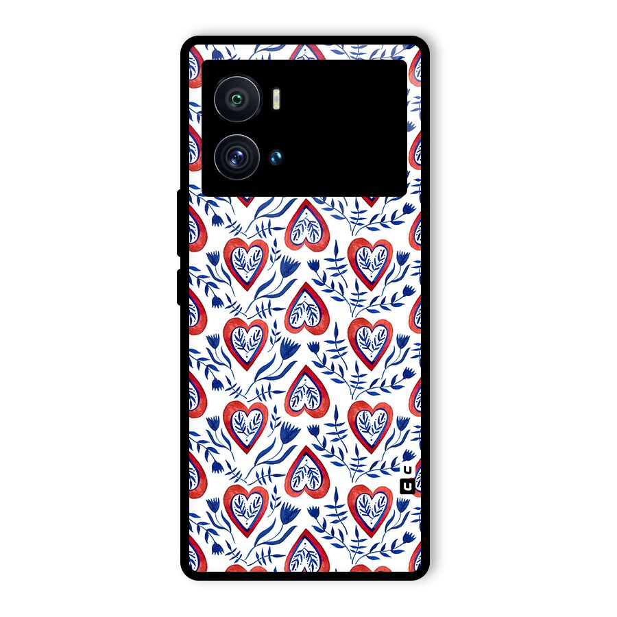 Wrapping Hearts Pattern Glass Back Case for Vivo iQOO 9 Pro