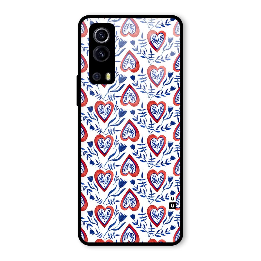 Wrapping Hearts Pattern Glass Back Case for Vivo iQOO Z3
