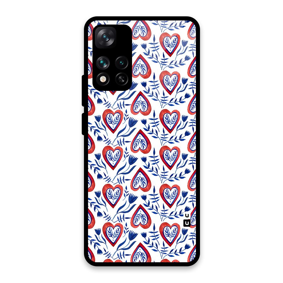 Wrapping Hearts Pattern Glass Back Case for Xiaomi 11i HyperCharge 5G