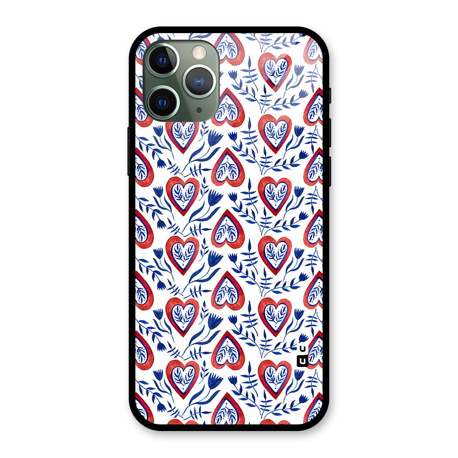 Wrapping Hearts Pattern Glass Back Case for iPhone 11 Pro