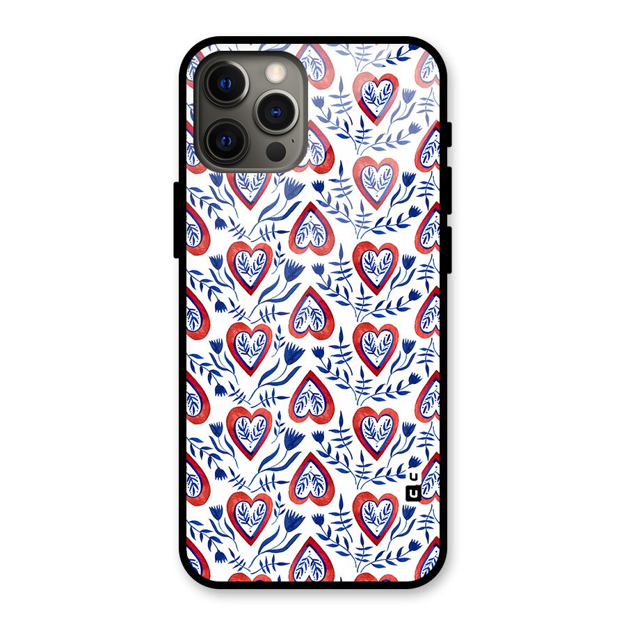 Wrapping Hearts Pattern Glass Back Case for iPhone 12 Pro Max