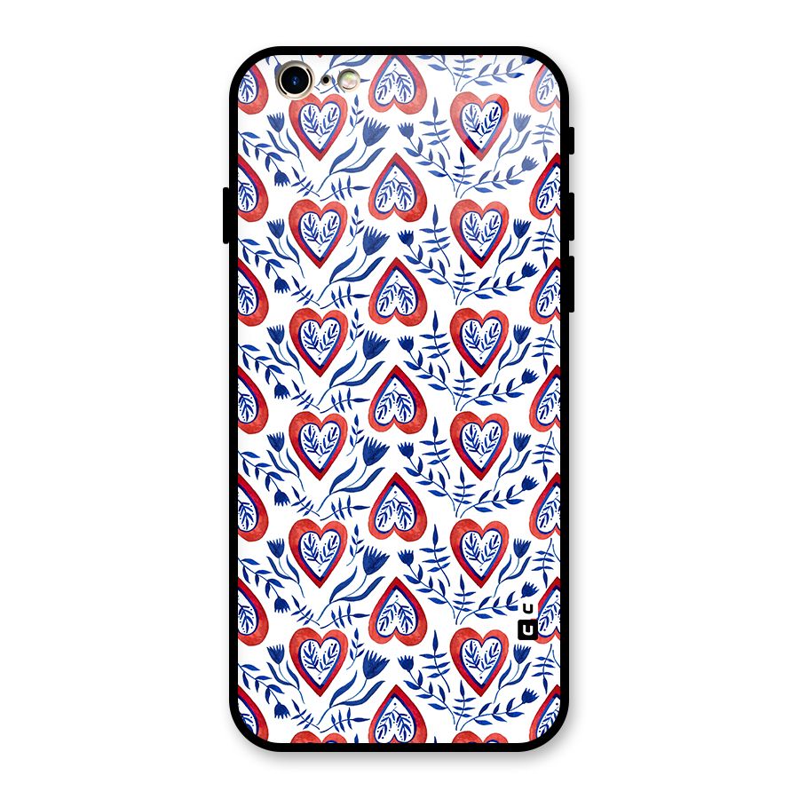 Wrapping Hearts Pattern Glass Back Case for iPhone 6 6S