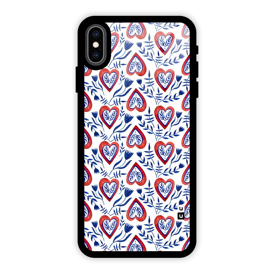 Wrapping Hearts Pattern Glass Back Case for iPhone XS Max
