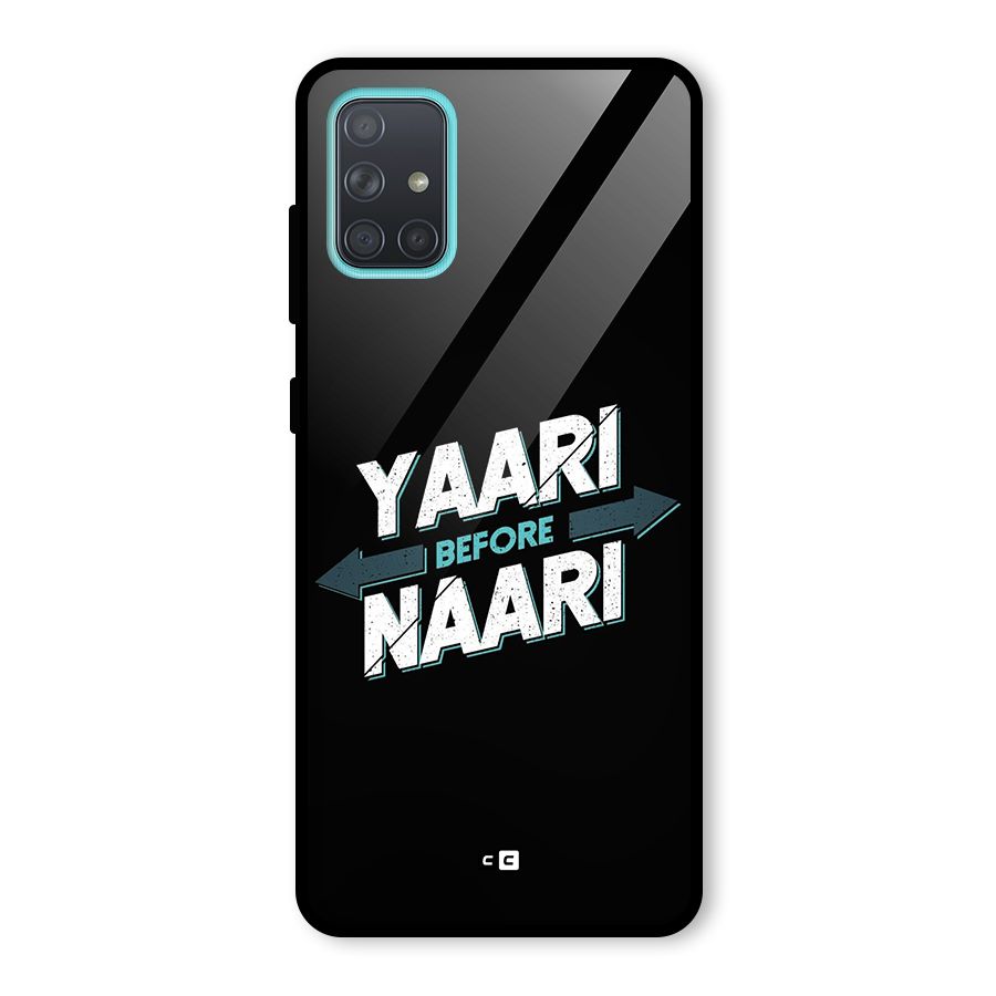 Yaari Naari Glass Back Case for Galaxy A71