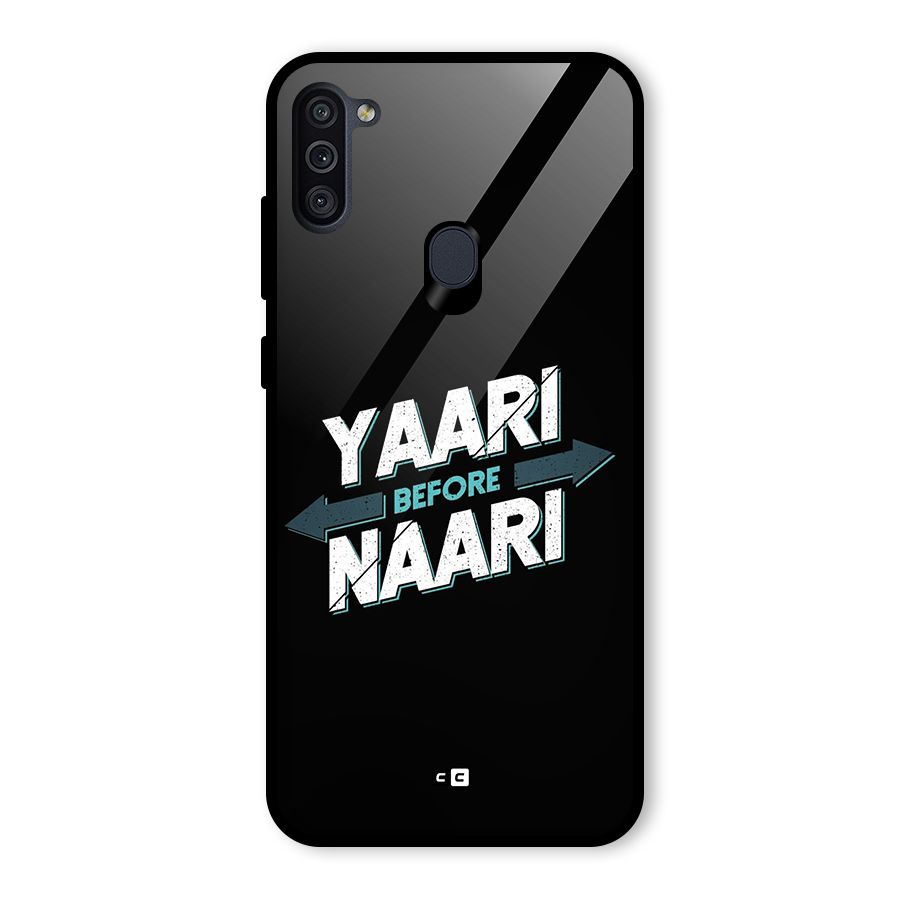 Yaari Naari Glass Back Case for Galaxy M11