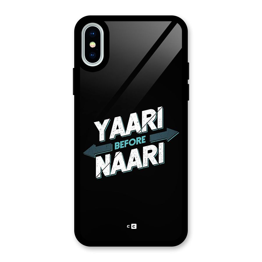 Yaari Naari Glass Back Case for iPhone XS