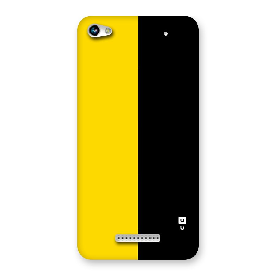 Yellow Black Super Minimalistic Back Case for Canvas Hue 2 A316