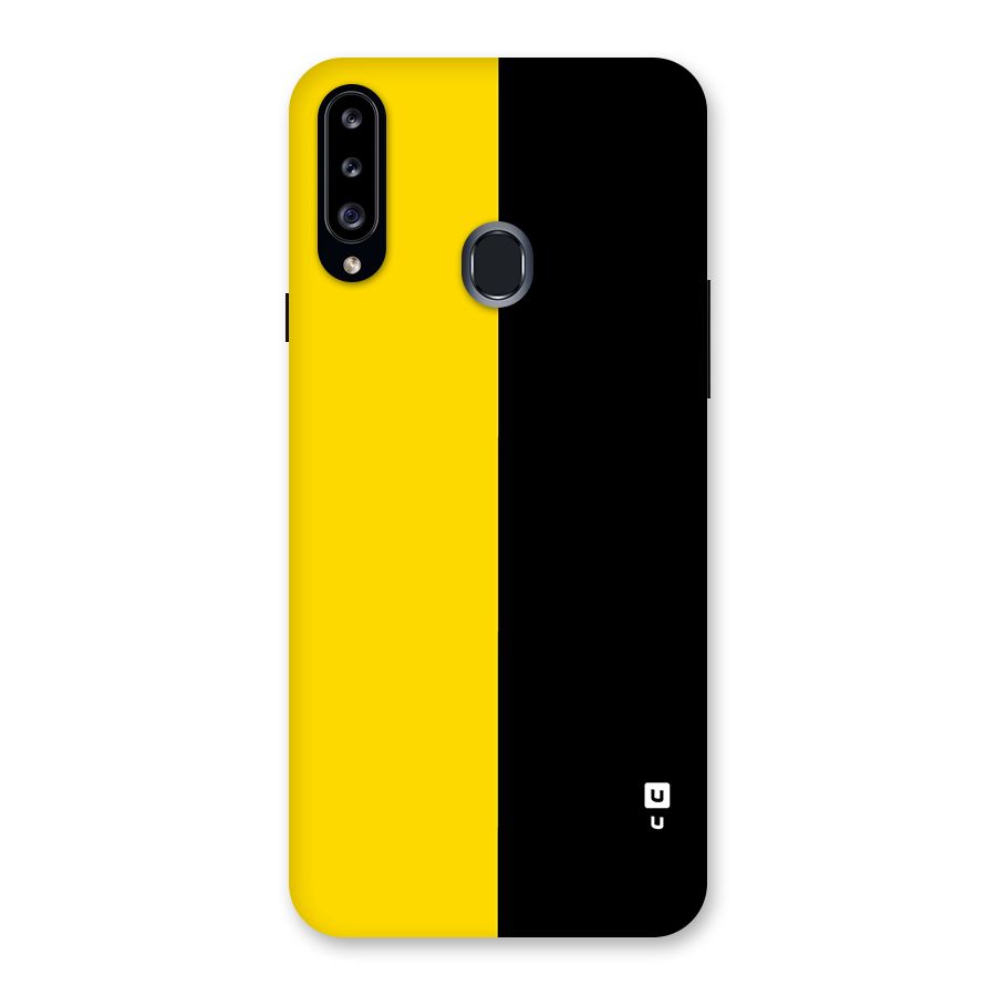 Yellow Black Super Minimalistic Back Case for Galaxy A20s