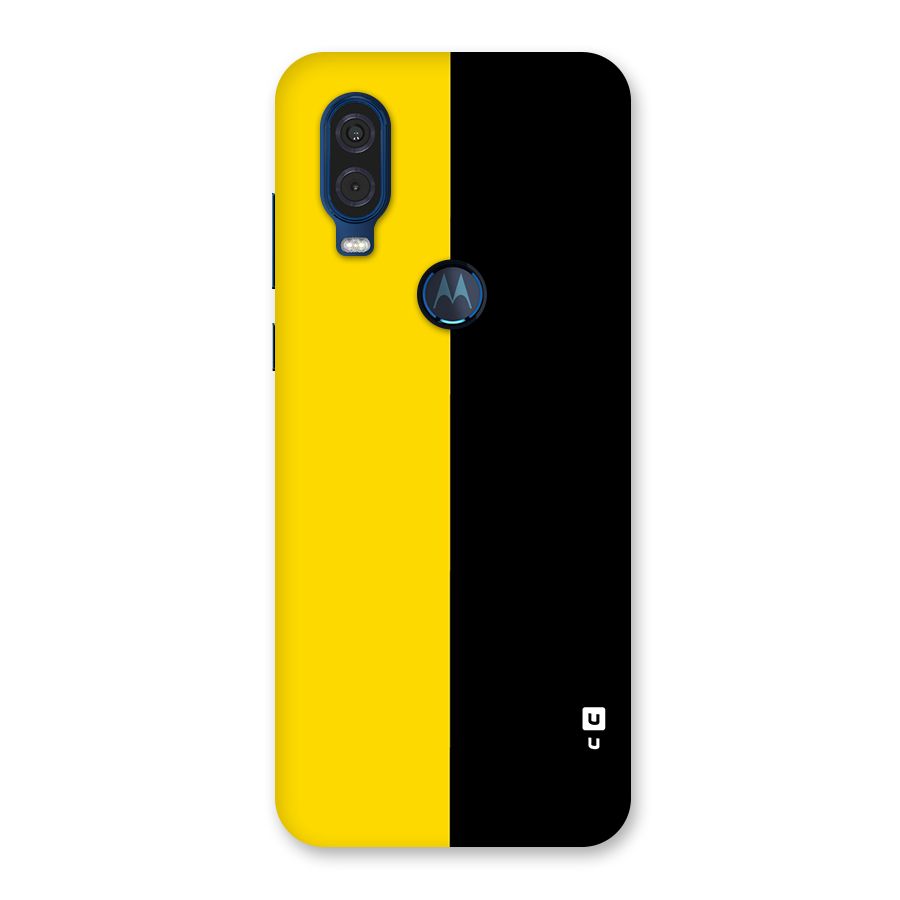 Yellow Black Super Minimalistic Back Case for Motorola One Vision