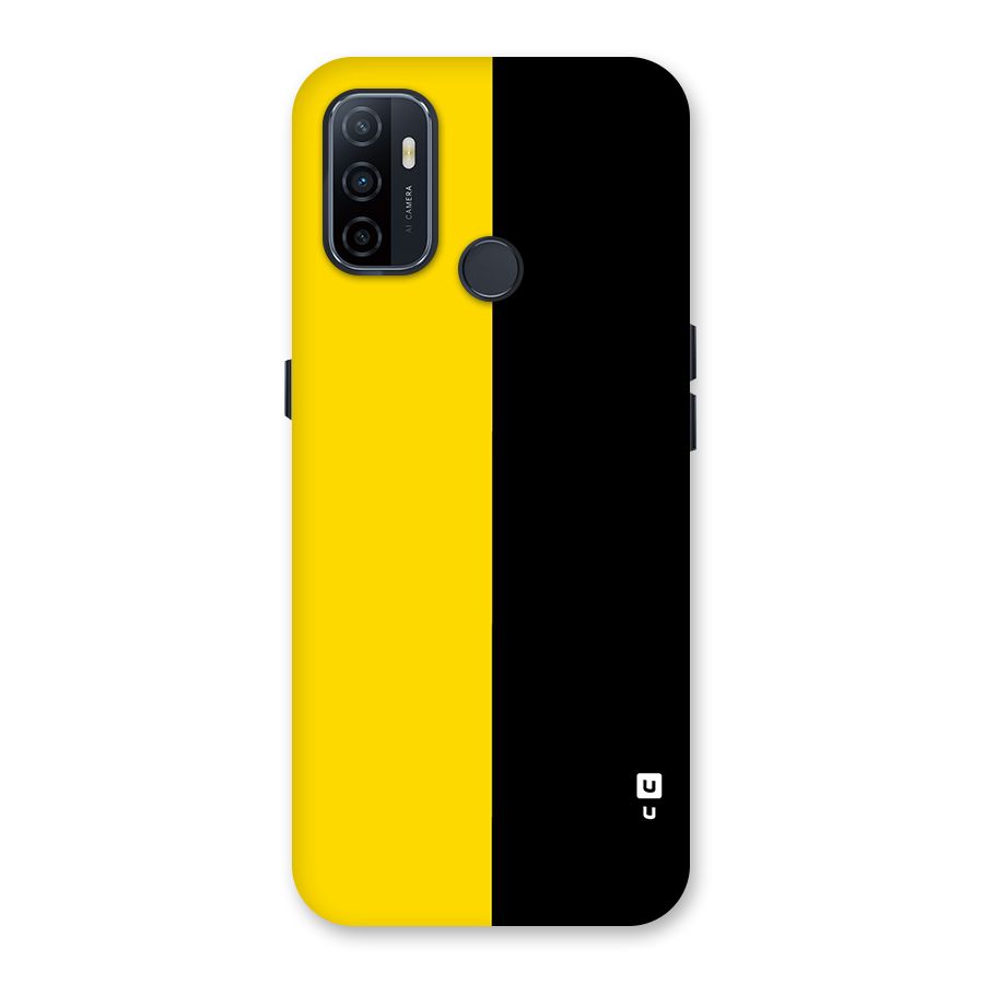 Yellow Black Super Minimalistic Back Case for Oppo A32