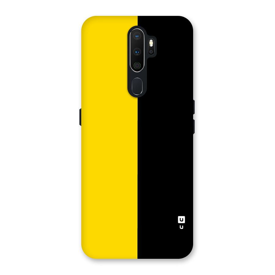 Yellow Black Super Minimalistic Back Case for Oppo A5 (2020)